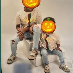 Toddler Gucci screener supposed to have distress look